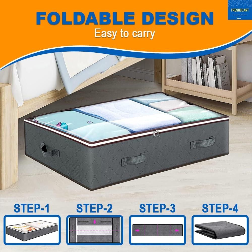 Non-Woven Under Bed Storage Box Large Capacity Clothes Organize For Multipurpose Used